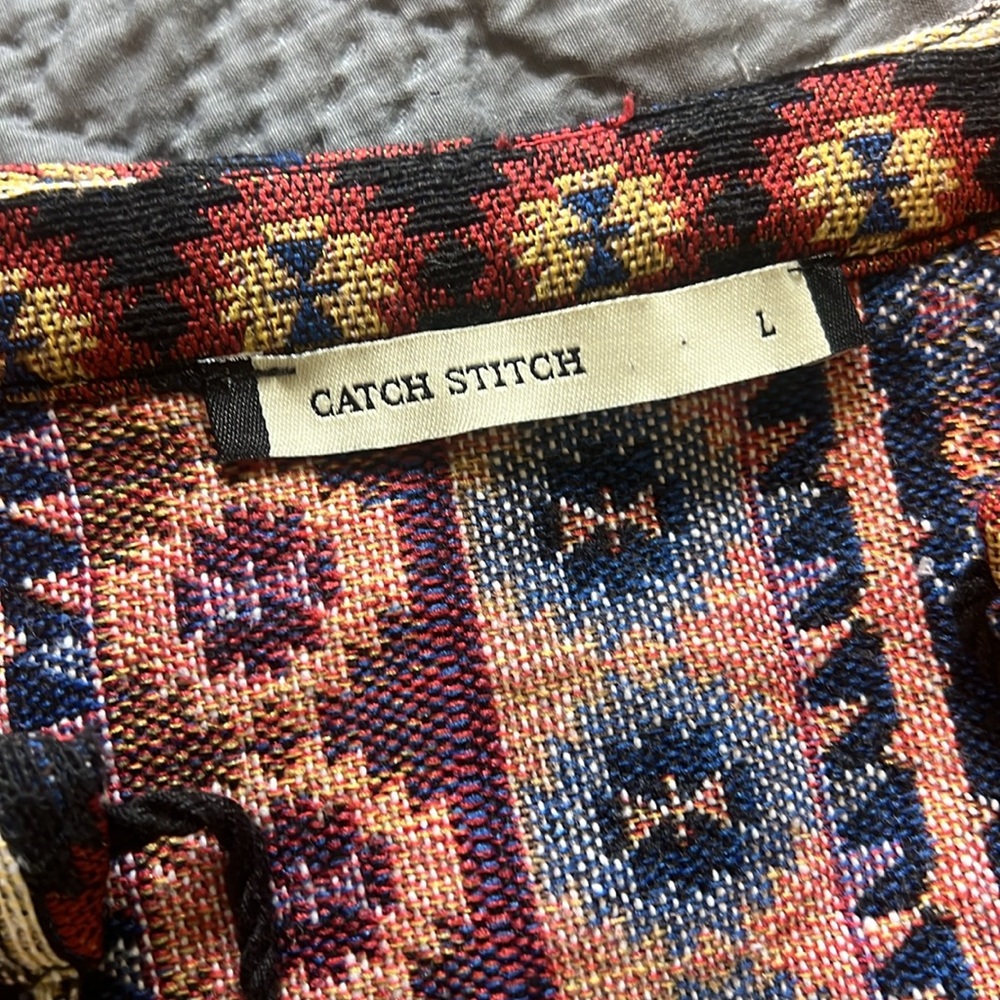 Catch Stitch : Bohemian White and Multicolor Top - L - Picture 8 of 9